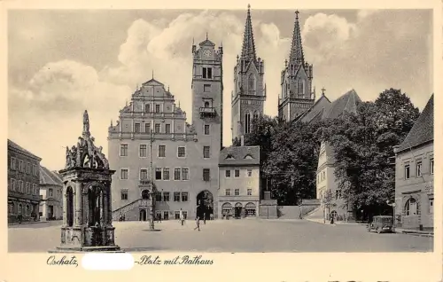Oschatz A.-H-Platz mit Rathaus ngl 187.361