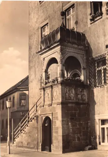 Oschatz Rathaus Freitreppe mit Büttelkanzel ngl 187.387