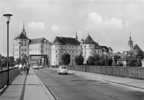 Torgau Schloss Hartenfels mit Elbbrücke ngl 187.433