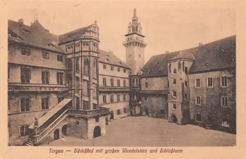 Torgau Schloß Hartenfels Schloßhof ngl 187.442
