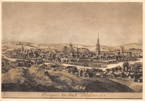 Döbeln Stadtansicht im 1700 ngl 187.482