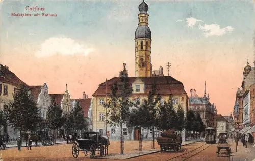 Cottbus Marktplatz mit Rathaus ngl 187.646