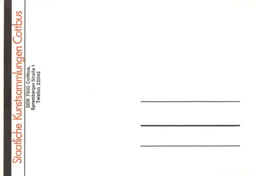 Cottbus Staatliche Kunstsammlungen Postkarte und Eintrittskarte ngl 187.678