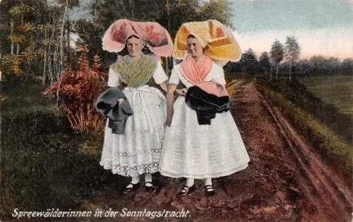 Leipe (Spreewald) Spreewälderinnen in Sonntagstracht gl 187.755