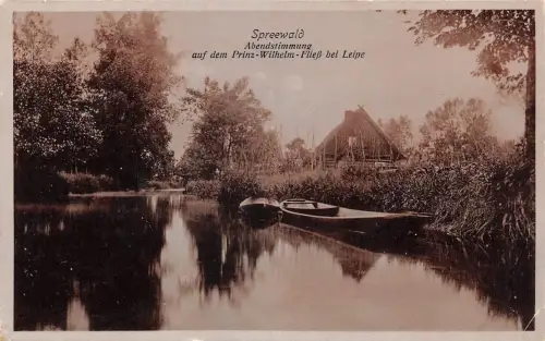 Leipe (Spreewald) Prinz-Wilhelm-Fließ Abendstimmung gl1934 187.795