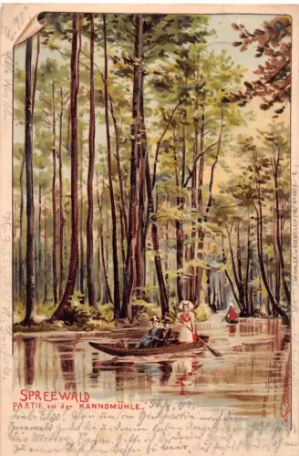 Spreewald Litho Partie bei der Kannomühle gl1902 187.841