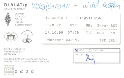Döbeln Funkerkarte gl 187.970