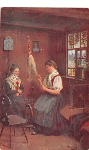 Künstler H. Hoffmann Am Spinnrocken Schwarzwald ngl 188.090