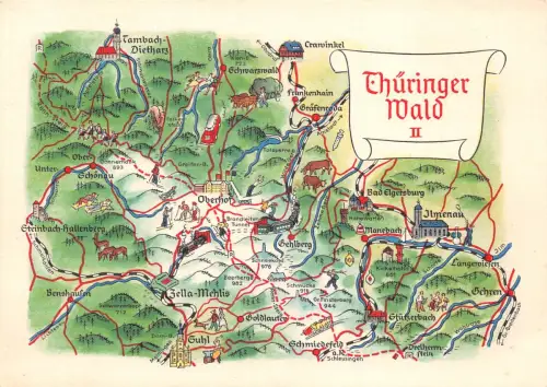 Landkarten-AK Thüringer Wald II ngl 188.111