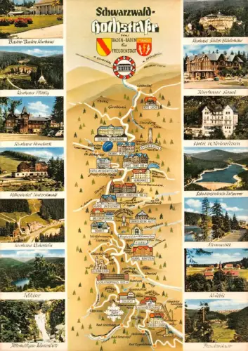 Landkarten-AK Schwarzwald-Hochstraße ngl 188.109