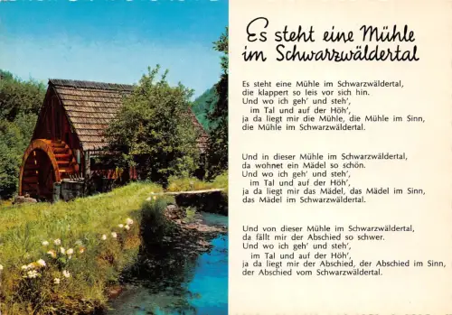 Liedkarte "Es steht eine Mühle im Schwarzwäldertal" ngl 188.116