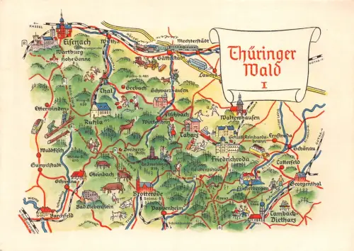 Landkarten-AK Thüringer Wald I ngl 188.110