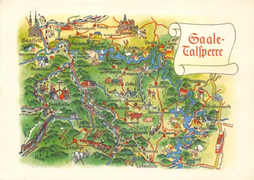 Landkarten-AK Saale-Talsperre ngl 188.248
