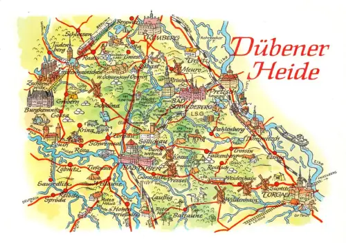 Landkarten-AK Dübener Heide gl 188.244