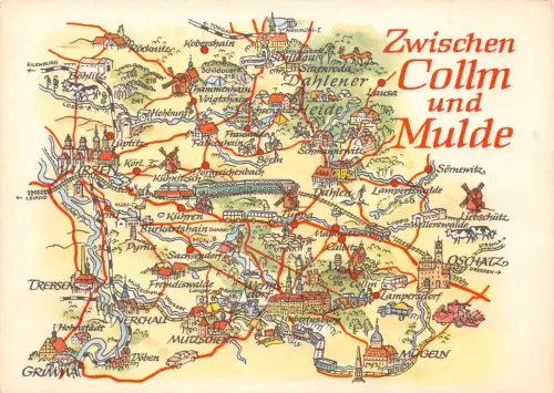 Landkarten-AK Zwischen Collm und Mulde ngl 188.249