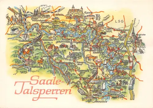 Landkarten-AK Saale-Talsperren ngl 188.247