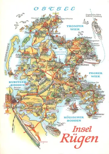 Landkarten-AK Insel Rügen ngl 188.264