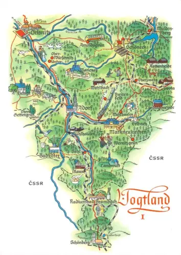 Landkarten-AK Vogtland I ngl 188.256