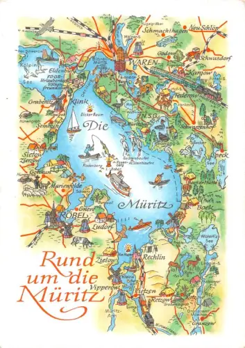 Landkarten-AK Rund um die Müritz ngl 188.269