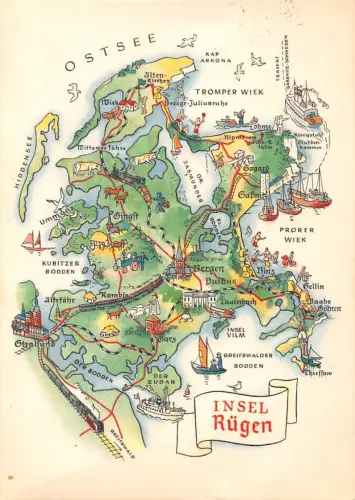 Landkarten-AK Insel Rügen gl1961 188.265