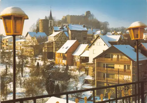 Lindenfels Blick zur Burgruine Archivkarte Metz-Verlag ngl 188.755