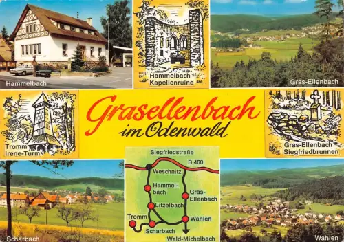 Grasellenbach i. Odw. Mehrbildkarte Archivkarte Metz-Verlag ngl 188.831