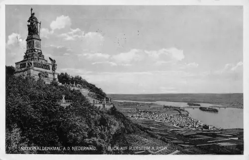 Rüdesheim a.R. Nationaldenkmal Blick auf Rüdesheim gl1935 188.859