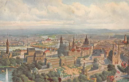 Dresden Zeppelin-Ansicht vom Zwinger und Umgebung gl1927 189.064