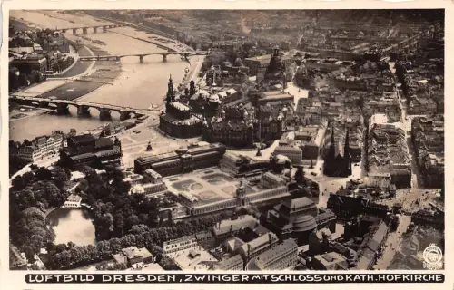 Dresden Luftbild Zwinger Schloß und Hofkirche gl 189.067