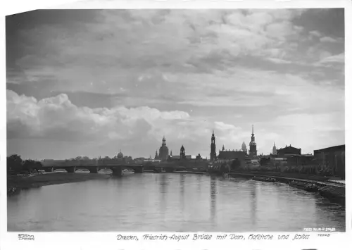 Dresden Friedrich-August-Brücke, Dom, Hofkirche und Schloss ngl 189.119