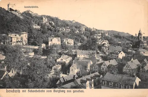 Dresden-Loschwitz Schwebebahn vom Burgberg aus gesehen gl1912 189.143