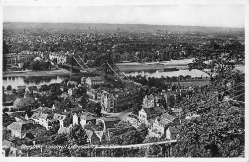Dresden-Loschwitz-Blasewitz mit Elbe und Brücke ngl 189.161