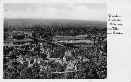 Dresden-Loschwitz-Blasewitz mit Elbe und Brücke gl1936 189.166