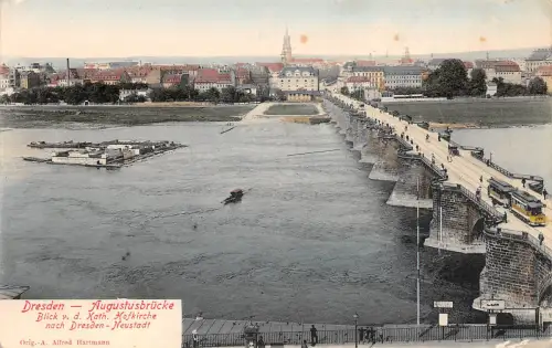Dresden Augustusbrücke Blick nach Neustadt ngl 189.274