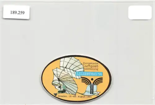 Dresden Aufkleber Luftpost-Ausstellung Lilienthal ngl 189.259