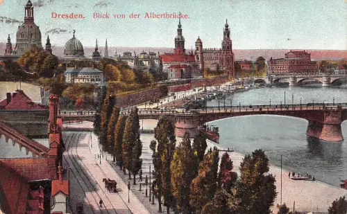 Dresden Blick von der Albertbrücke gl1918 189.276