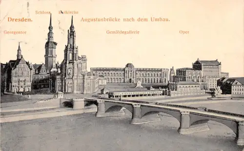 Dresden Schloß kath. Hofkirche Augustusbrücke gl1906 189.286