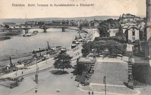 Dresden Brühlsche Terrasse mit Kunstakademie gl1920 189.294