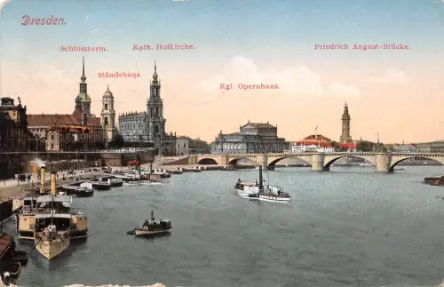 Dresden Ständehaus Schloss Turm Hofkirche Brücke gl1919 189.319