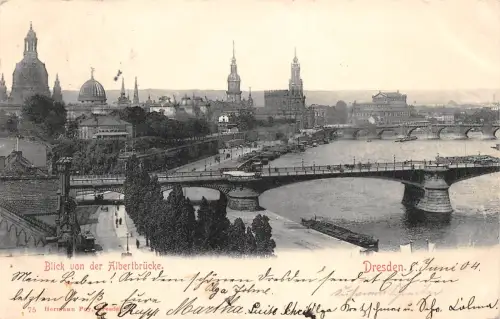 Dresden Blick von der Albertbrücke gl1904 189.283