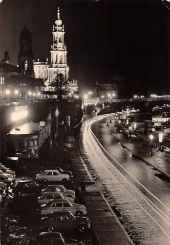 Dresden Brühlscher Terrasse bei Nacht gl 189.311