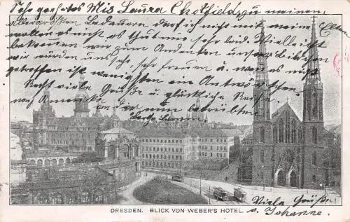 Dresden Blick von Weber´s Hotel gl1905 189.353