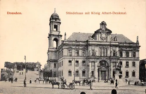 Dresden Ständehaus mit König Albert-Denkmal ngl 189.414