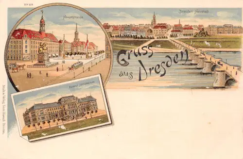 Dresden Litho Mehrbildkarte ngl 189.444