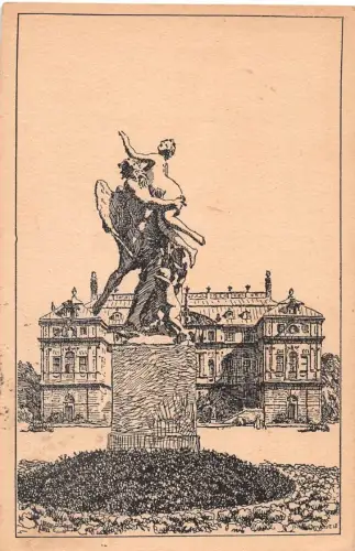 Dresden Palais im Großen Garten Künstlerkarte gl1920 189.523
