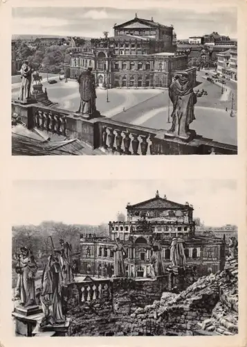 Dresden Opernhaus vor und nach der Zerstörung ngl 189.606