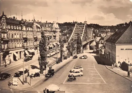 Dresden Schillerplatz und Elbbrücke gl1964 189.618