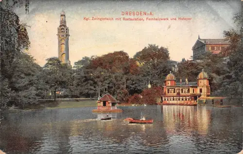 Dresden Der Zwingerteich mit Restauration gl1910 189.651