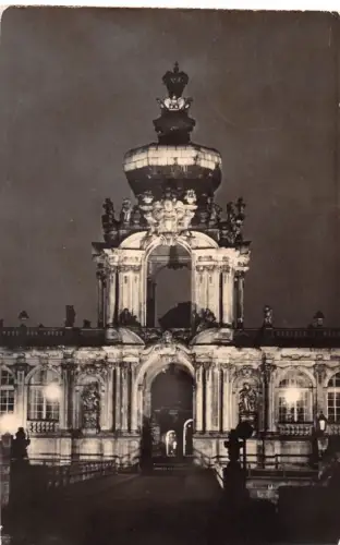 Dresden Zwinger Kronentor bei Nacht gl 189.657