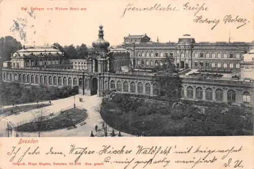 Dresden Königl. Zwinger von Weber´s Hotel gl1907 189.688